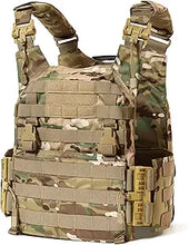 Load image into Gallery viewer, MOLLE Modular Tactical Vest – Multicam | Adjustable Quick-Release Plate Carrier with MOLLE PALS Grid - AKmax
