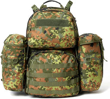 Load image into Gallery viewer, MOLLE Medium Rucksack – Flecktarn Camo | Modular 60L Load Pack with External Frame for Forest Terrain - AKmax