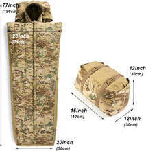 Load image into Gallery viewer, MT British Army Pattern 1958 Style Sleeping Bag – Military Tactical Roll-up Sleep System with Compression Sack, Waterproof & Warm, Outdoor Survival Gear Multi-Terrain
