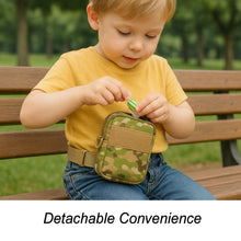 Load image into Gallery viewer, AKmax Mini MOLLE Kids Pack – “Little Ranger” Military Style Daypack with Modular Side Pouches – US Design – Ages 3–8