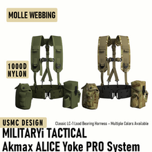 Load image into Gallery viewer, AKmax Military ALICE Yoke Shoulder Strap with Belt, Utility Army Butt Pack and Canteen & Magazine Pouch set for Outdoor Backpack