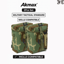 Load image into Gallery viewer, AKmax MOLLE Sustainment Pouches – Comouflage (2-Pack) | Modular Side Pouch Set for Tactical Backpacks & Loadouts - AKmax