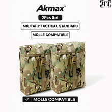 Load image into Gallery viewer, AKmax MOLLE Sustainment Pouches – Comouflage (2-Pack) | Modular Side Pouch Set for Tactical Backpacks & Loadouts - AKmax