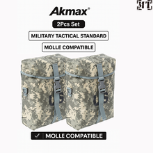 Load image into Gallery viewer, AKmax MOLLE Sustainment Pouches – Comouflage (2-Pack) | Modular Side Pouch Set for Tactical Backpacks & Loadouts - AKmax