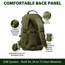画像をギャラリービューアに読み込む, ILBE 2.0 Assault Pack 45L – Olive Drab Tactical Backpack with Laser-Cut MOLLE Panels & Hydration System for Outdoor, Military, Hiking