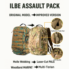 画像をギャラリービューアに読み込む, ILBE 2.0 Assault Pack 45L – Camouflage Tactical Backpack with Laser-Cut MOLLE Panels & Hydration Compatibility for Outdoor, Military, Hiking