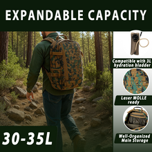 画像をギャラリービューアに読み込む, ILBE 2.0 Assault Pack 45L – Marpat woodland Tactical Backpack with Laser-Cut MOLLE Panels & Hydration System for Outdoor, Military, Hiking