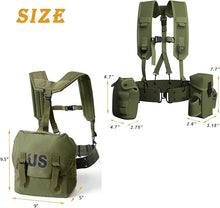 Load image into Gallery viewer, ALICE Yoke Harness System – Olive Drab | Modular Shoulder & Waist Load-Bearing Set with Utility Pouches - AKmax