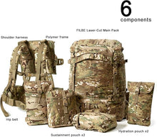 Load image into Gallery viewer, FILBE 2.0 Main Pack – Multicam | Laser-Cut 80L Tactical Rucksack with Internal Frame and Enhanced MOLLE - AKmax