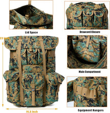 Load image into Gallery viewer, ALICE Pack Large Size – MARPAT Digital Woodland High-Capacity Digital Camo Rucksack with Frame - AKmax