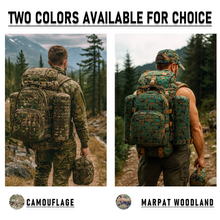 Load image into Gallery viewer, AKmax PLCE Pro 120L Military Tactical Modular Rucksack – Laser-Cut MOLLE Backpack, Hydration Ready (Camouflage / Marpat Woodland)