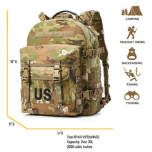 Load image into Gallery viewer, Military Army MOLLE 2 Tactical Assault Backpack, Rifleman 3 Day Pack, Medium Rucksack OCP Camo - AKmax Military