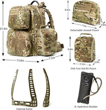 Load image into Gallery viewer, MOLLE Medium Rucksack – Multicam | Laser-Cut EVA Shell Pack with External Frame – Skywalker Series - AKmax