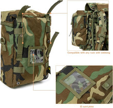 Load image into Gallery viewer, MOLLE Sustainment Pouches – Woodland Camo (2-Pack) | Classic Tactical Side Pouch Set for MOLLE Rucksacks - AKmax