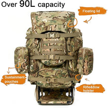 Load image into Gallery viewer, Iraklis External Frame Rucksack – Multicam | 90L Heavy-Duty MOLLE Pack with Folding Load Shelf – Herakles Series - AKmax