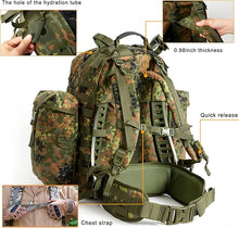 Load image into Gallery viewer, MOLLE Medium Rucksack – Flecktarn Camo | Modular 60L Load Pack with External Frame for Forest Terrain - AKmax