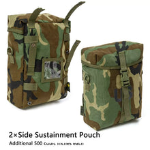 Load image into Gallery viewer, MOLLE Large Rucksack – Woodland Camo | Full Field Pack with Frame, Harness, Side Pouches & Waist Pack - AKmax