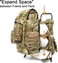 Load image into Gallery viewer, Iraklis External Frame Rucksack – Multicam | 90L Heavy-Duty MOLLE Pack with Folding Load Shelf – Herakles Series - AKmax