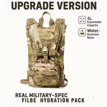 Load image into Gallery viewer, FILBE2.0 Hydration Pack – Tactical Water Carrier with Laser-Cut MOLLE Panels & Padded Harness for Military & Outdoor Use