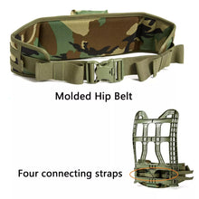 Load image into Gallery viewer, MOLLE Large Rucksack – Woodland Camo | Full Field Pack with Frame, Harness, Side Pouches & Waist Pack - AKmax