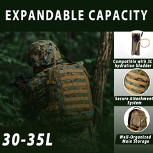 画像をギャラリービューアに読み込む, ILBE 1.0 Assault Pack 45L –Marpat woodland Tactical Military Backpack with MOLLE System & Hydration Compatibility for Outdoor, Hiking, Rucking