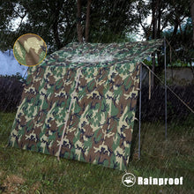 Load image into Gallery viewer, AKmax Military Army Camping Tarp Waterproof Hammock Rain Fly Tent Tarps with Poles for Backpacking, Camping, Hiking, Woodland Camo