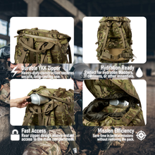 Load image into Gallery viewer, AKamx MOLLE 4000 Tactical Military Rucksack with Frame – 1:1 U.S. Airborne Replica Camouflage Army Backpack (85L+)
