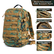 画像をギャラリービューアに読み込む, ILBE 1.0 Assault Pack 45L –Marpat woodland Tactical Military Backpack with MOLLE System & Hydration Compatibility for Outdoor, Hiking, Rucking