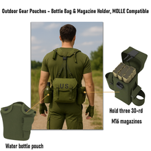 Load image into Gallery viewer, AKmax Military ALICE Yoke Shoulder Strap with Belt, Utility Army Butt Pack and Canteen & Magazine Pouch set for Outdoor Backpack