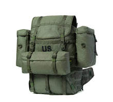 Load image into Gallery viewer, MOLLE Large Rucksack – Ranger Green | Full Modular Backpack System with Frame, Harness, Side Pouches & Waist Pack - AKmax