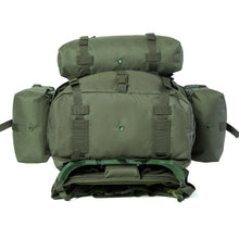 Load image into Gallery viewer, MOLLE Large Rucksack – Ranger Green | Full Modular Backpack System with Frame, Harness, Side Pouches & Waist Pack - AKmax