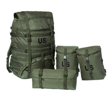 Load image into Gallery viewer, MOLLE Large Rucksack – Ranger Green | Full Modular Backpack System with Frame, Harness, Side Pouches & Waist Pack - AKmax