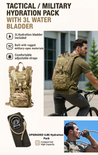 Load image into Gallery viewer, FILBE2.0 Hydration Pack – Tactical Water Carrier with Laser-Cut MOLLE Panels & Padded Harness for Military & Outdoor Use