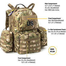 Load image into Gallery viewer, Akmax Military Molle Ranger Army Tactical Outdoor Hiking Rucksack - AKmax Military