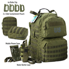 Load image into Gallery viewer, Akmax Military Molle Ranger Army Tactical Outdoor Hiking Rucksack Olive Drab - AKmax Military