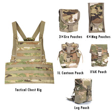 Load image into Gallery viewer, Akmax Military Tactical Assault Vest with MOLLE Pouches Army Combat Chest Rig with Leg Pack OCP - AKmax Military

