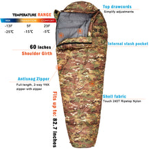 Load image into Gallery viewer, Akmax Military Ranger Winter Down Mummy Waterproof Portable Camping Sleeping Bag - AKmax Military