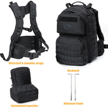 Load image into Gallery viewer, Akmax Military Molle Ranger Army Tactical Outdoor Hiking Rucksack Black - AKmax Military