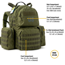 Load image into Gallery viewer, Akmax Military Molle Ranger Army Tactical Outdoor Hiking Rucksack Olive Drab - AKmax Military