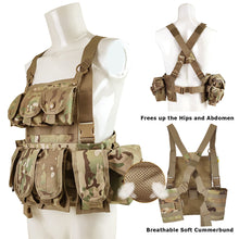 画像をギャラリービューアに読み込む, Akmax Military Tactical Assault Vest with MOLLE Pouches Army Combat Chest Rig with Leg Pack OCP - AKmax Military