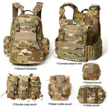 画像をギャラリービューアに読み込む, Akmax Military Sky Walker Modular Assault Vest System Tactical Assault Camo Backpack - AKmax Military