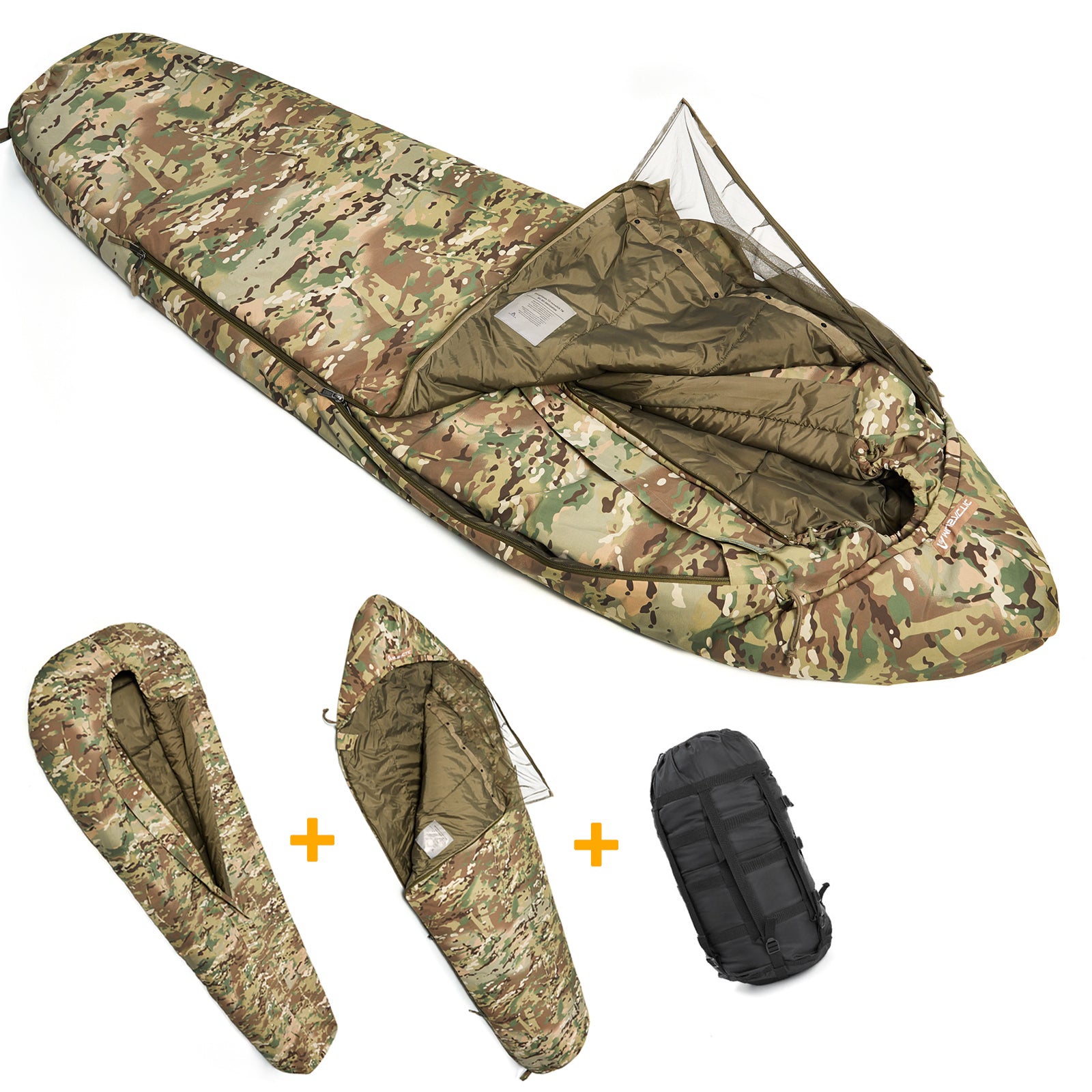 MT Modular Sleeping Bag System 2.0 with Bivy Cover, Mummy Sleep Bag for All Seasons Multicam tourist Sleep bag - AKmax