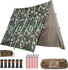 military tarp shelter Camping & Pole Kit shopifyvictory bicycle studio Meine erprobte Neuseeland Packliste Style:Grey PU providing reliable protection from