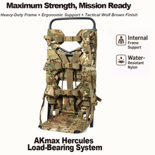 Load image into Gallery viewer, AKmax Iraklis External Frame System –  Comouflage | Heavy-Duty Freighter Pack Frame with Load Shelf – Herakles Series
