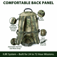 画像をギャラリービューアに読み込む, ILBE 2.0 Assault Pack 45L –FG Camo Tactical Backpack with Laser-Cut MOLLE Panels &amp; Hydration System for Outdoor, Military, Hiking
