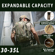 画像をギャラリービューアに読み込む, ILBE 2.0 Assault Pack 45L – Camouflage Tactical Backpack with Laser-Cut MOLLE Panels &amp; Hydration Compatibility for Outdoor, Military, Hiking
