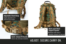 画像をギャラリービューアに読み込む, ILBE 2.0 Assault Pack 45L – Marpat woodland Tactical Backpack with Laser-Cut MOLLE Panels &amp; Hydration System for Outdoor, Military, Hiking
