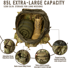 Load image into Gallery viewer, AKamx MOLLE 4000 Tactical Military Rucksack with Frame – 1:1 U.S. Airborne Replica Camouflage Army Backpack (85L+)
