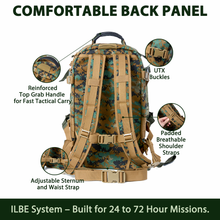 画像をギャラリービューアに読み込む, ILBE 1.0 Assault Pack 45L –Marpat woodland Tactical Military Backpack with MOLLE System &amp; Hydration Compatibility for Outdoor, Hiking, Rucking
