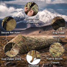 画像をギャラリービューアに読み込む, MT Pathfinder Military Bivy Tent – Stealth Compact Single-Pole Hooped  Shelter for Modular Sleeping Bags, Waterproof Breathable Outer Shell with Mosquito Net, Lightweight Tactical Camping Tent
